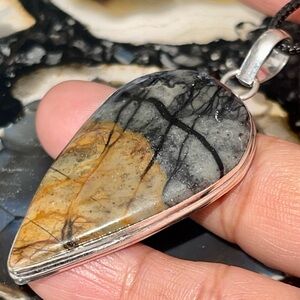 Teardrop Shaped Picasso Jasper Pendant 2 1/4”